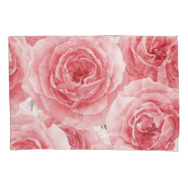 Errötende Rosen Wasserfarben Floral Rosa Blütenbla Kissenbezug