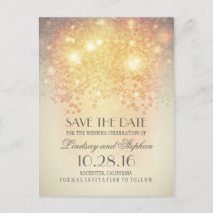 errötende Schimmer elegante Save-the-Date-Postkart Ankündigungspostkarte