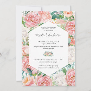 Errötende Sommer-Blumen-Hochzeitsprobe-Dinner