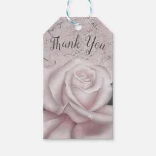 Errötende Weiße Rose Glam Moderne Marmor Brautpart Geschenkanhänger
