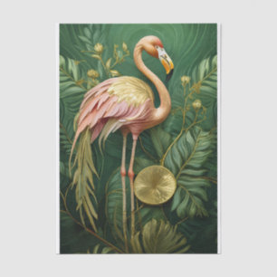 Errötender Flamingo Glänzendes Gold, Elegant Seidenpapier