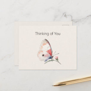 Errötender Pfirsich-Blumen-Schmetterling - Ich den Postkarte
