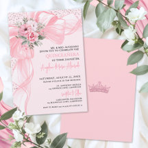 Errötender Rosa Schleifen-Quinceanera
