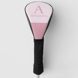 Errötender staubiger rosa Monogramm-Initialname Golf Headcover