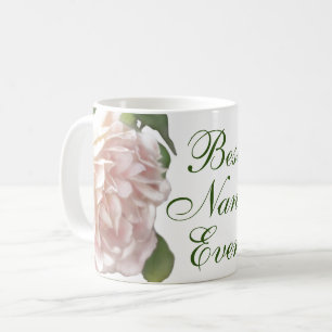 Errötendes Elfenbein rosa Pfirsich floral Rose Nan Kaffeetasse