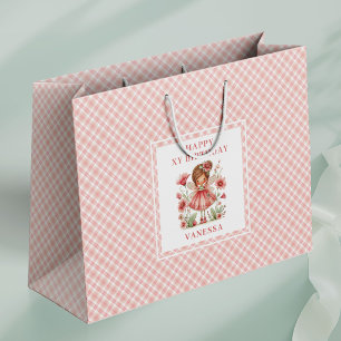 Errötendes Feen-Mädchen Whimsical Florales Geburts Große Geschenktüte