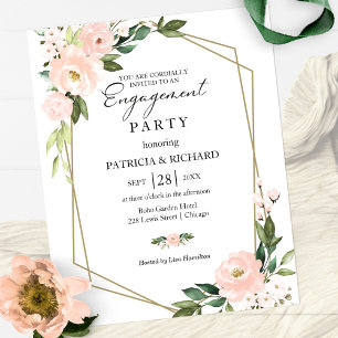 Errötendes florales Budget-Hochzeitsankündigungs-E