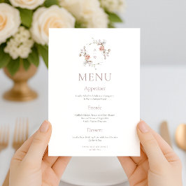 Errötendes Florales Monogramm Zweiseitige Hochzeit Einladung