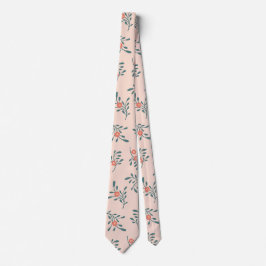 Errötendes Florales Teal Botanisches Muster Krawatte