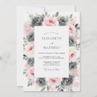 Errötendes Grau Florale Kunstfertigkeit Hochzeit