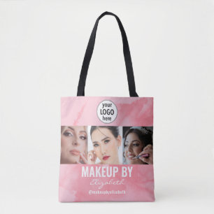Errötendes Korallenrosa Makeup Studio Foto Logo