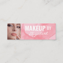 Errötendes Korallenrosa Wasserfarben-Foto-Makeup Mini Visitenkarte