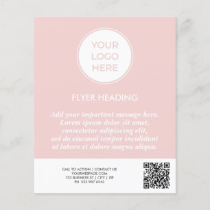 Errötendes Pink Geschäftslogo QR-Code Vorlage Flye Flyer