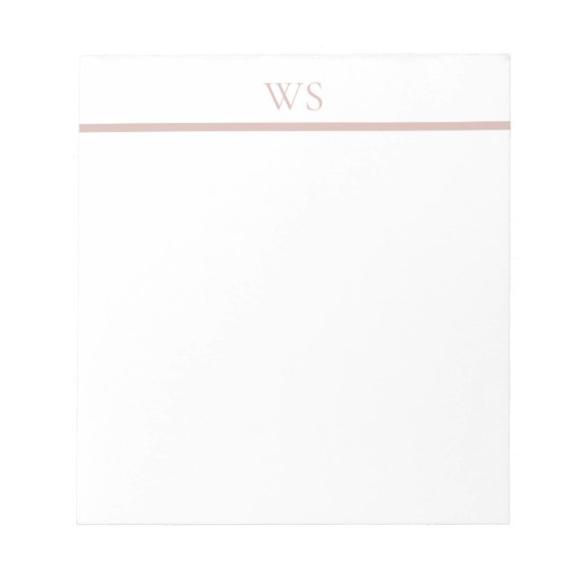 Errötendes Rosa-Bar-Monogramm personalisiertes Not Notizblock (Vorderseite)