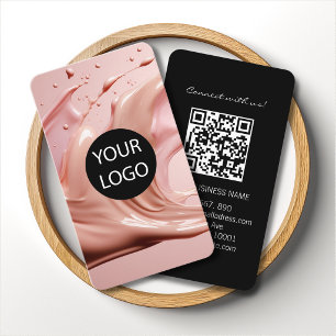 Errötendes Rosa-Beautysalon-Logo- QR-Code Visitenkarte