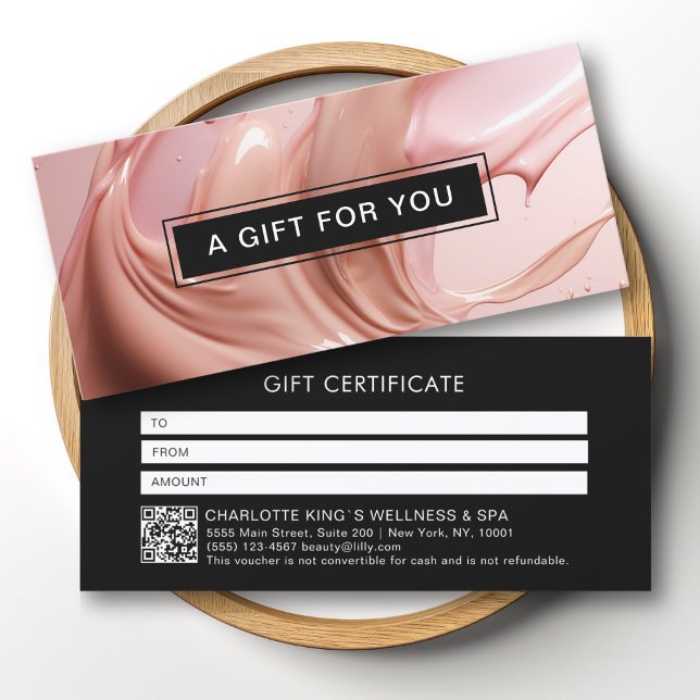 Errötendes Rosa-Beautysalon QR-Code-Geschenkgutsch (Blush Pink Beauty Salon QR Code Gift Certificate)