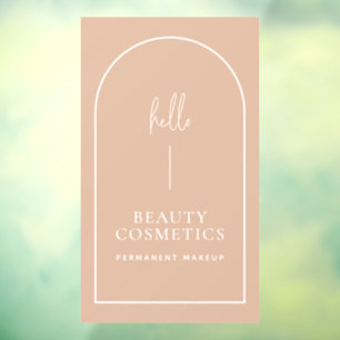 Errötendes Rosa Bogen Hallo Geschäft Willkommenssc Fensteraufkleber