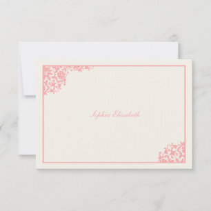 Errötendes Rosa danken Ihnen zu kardieren Mitteilungskarte