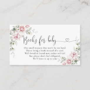 Errötendes Rosa Florale Bücher Für Baby Begleitkarte