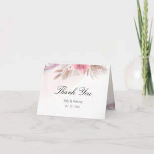 Errötendes Rosa Florales Dessert-Rosen-Hochzeits-D Dankeskarte