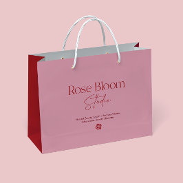 Errötendes Rosa Geschäft-Logo-Einkaufstasche Große Geschenktüte