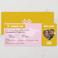 Errötendes Rosa & Gold Flugticket Junggesellinnena