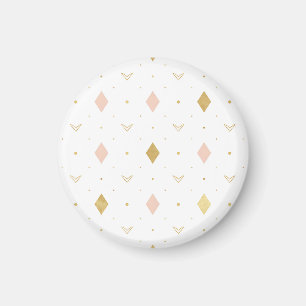 Errötendes Rosa Gold Geometrisches Muster Magnet