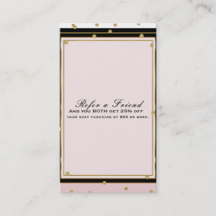 Errötendes Rosa & Gold Konfetti Modern Freund werb Empfehlungskarte