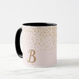 Errötendes Rosa & Gold Konfetti Moderne Glamour Tr Tasse