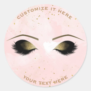 Errötendes Rosa Gold Make-up Wimpern Schönheit Par Runder Aufkleber