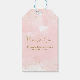 Errötendes Rosa & Gold Sprenkel Moderne Bridal Sho Geschenkanhänger
