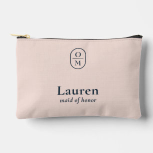 Errötendes Rosa Hochzeitsmonogramm Brautjungfer G Zubehörtasche