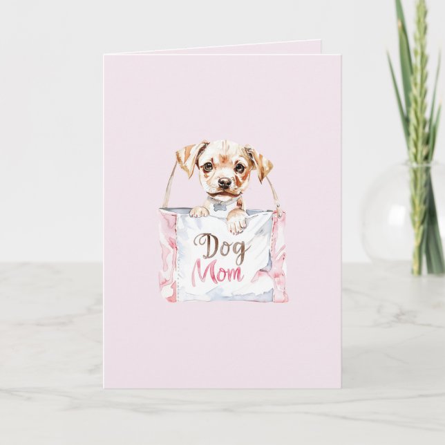 Errötendes Rosa Hundemutter-Tasche Karte (Vorderseite)