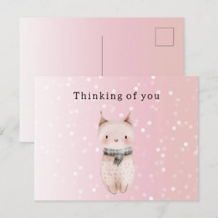 Errötendes Rosa Katze Konfetti Punkte Ich denke an Postkarte