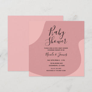 Errötendes Rosa Mauve Modernes Minimal Baby Shower Einladung