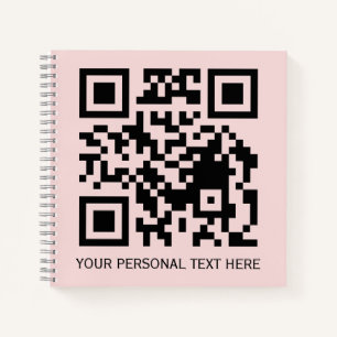 Errötendes Rosa Minimal QR-Code Scan mich Design Notizbuch