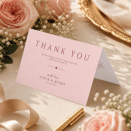 Errötendes Rosa Minimalistische Hochzeit Gefaltete