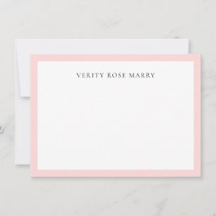 Errötendes Rosa Minimalistisches feminines Monog Mitteilungskarte