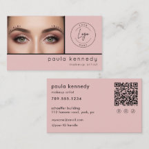 Errötendes Rosa Modern Foto Makeup QR Code