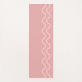 Errötendes Rosa Moderne Minimale Wellenlinien Mit  Yogamatte
