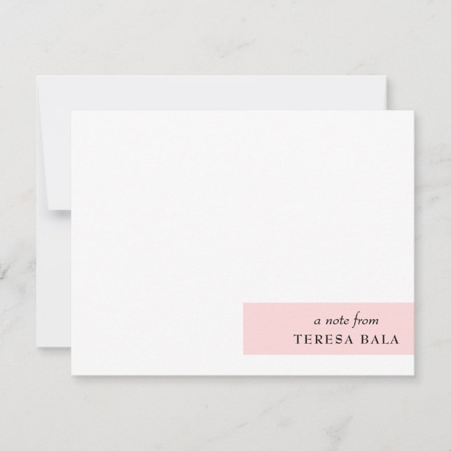 Errötendes Rosa | Modernes, feminines minimalistis Mitteilungskarte (Vorderseite)