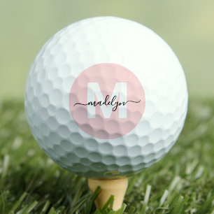Errötendes Rosa Monogramm Anfangsbuchstabe Name Golfball