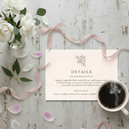Errötendes Rosa Monogramm Details Umschlagkarte Begleitkarte