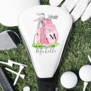 Errötendes Rosa Monogramm Golf Headcover