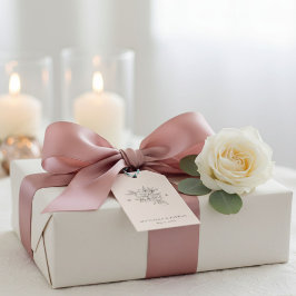 Errötendes Rosa Monogramm Hochzeitsgeschenk-Anhäng Geschenkanhänger