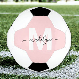 Errötendes Rosa Namensmonogramm Fußball