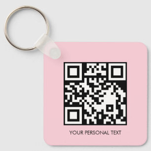 Errötendes Rosa QR-Code Minimales benutzerdefinier Schlüsselanhänger