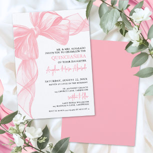Errötendes Rosa Quinceanera Einladung