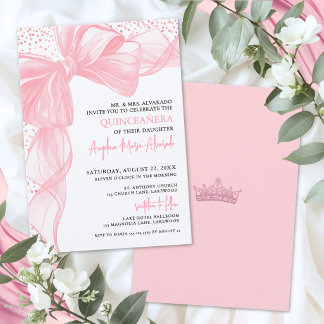 Errötendes Rosa Quinceanera Einladung