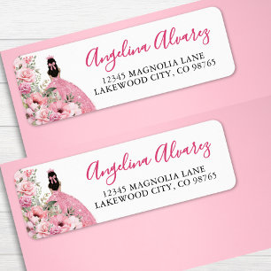 Errötendes Rosa Quinceanera Rücksendeadresse